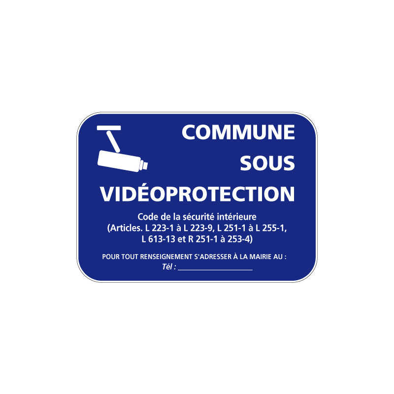 Panneau commune sous video protection (VPV004) Bretagne Classe 1