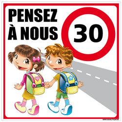 PANNEAU DE SIGNALISATION ECOLE PENSEZ A NOUS (L0613)