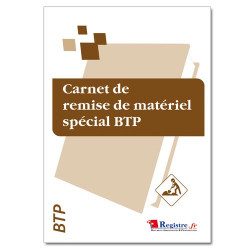 Carnet de remise de matériel spécial BTP (RM005)