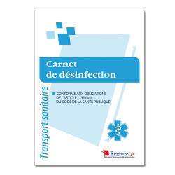 Carnet de désinfection spécial sanitaire (RM008)