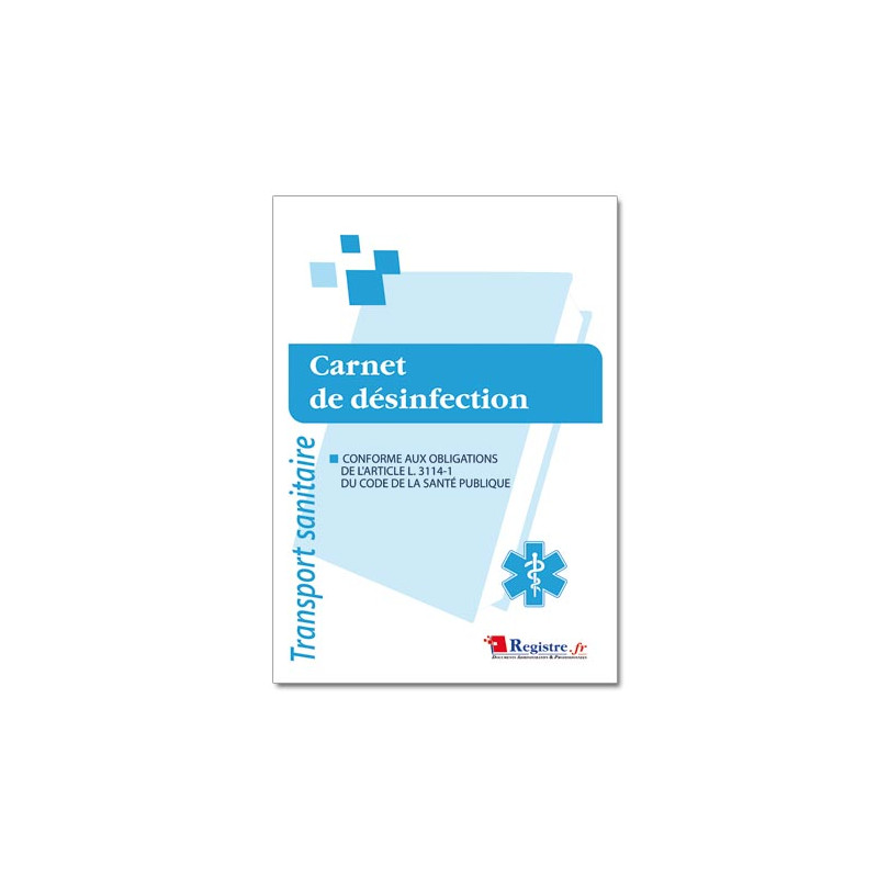 Carnet de désinfection spécial sanitaire (RM008) Carnet de désinfection spécial sanitaire (RM008)