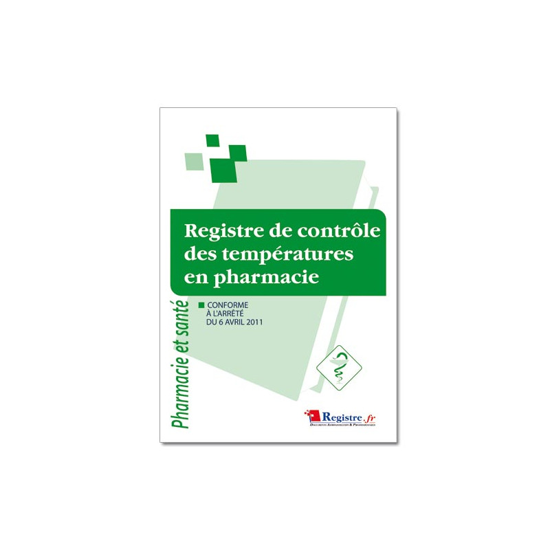Registre de contrôle des températures en pharmacie (RM011) Registre de contrôle des températures en pharmacie (RM011)