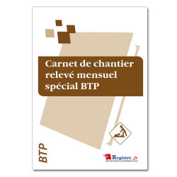 Carnet de chantier relevé mensuel spécial BTP (RM013)