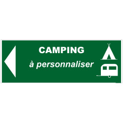 Panneau de Signalisation Camping FLECHE GAUCHE (H0232_FG) À PERSONNALISER