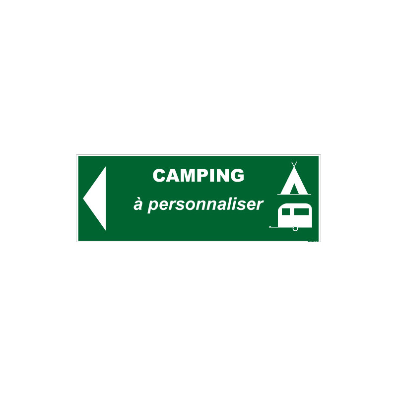 Panneau de Signalisation Camping FLECHE GAUCHE (H0232_FG) À PERSONNALISER