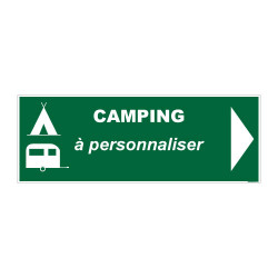 Panneau de Signalisation Camping FLECHE DROITE (H0232_FD) À PERSONNALISER
