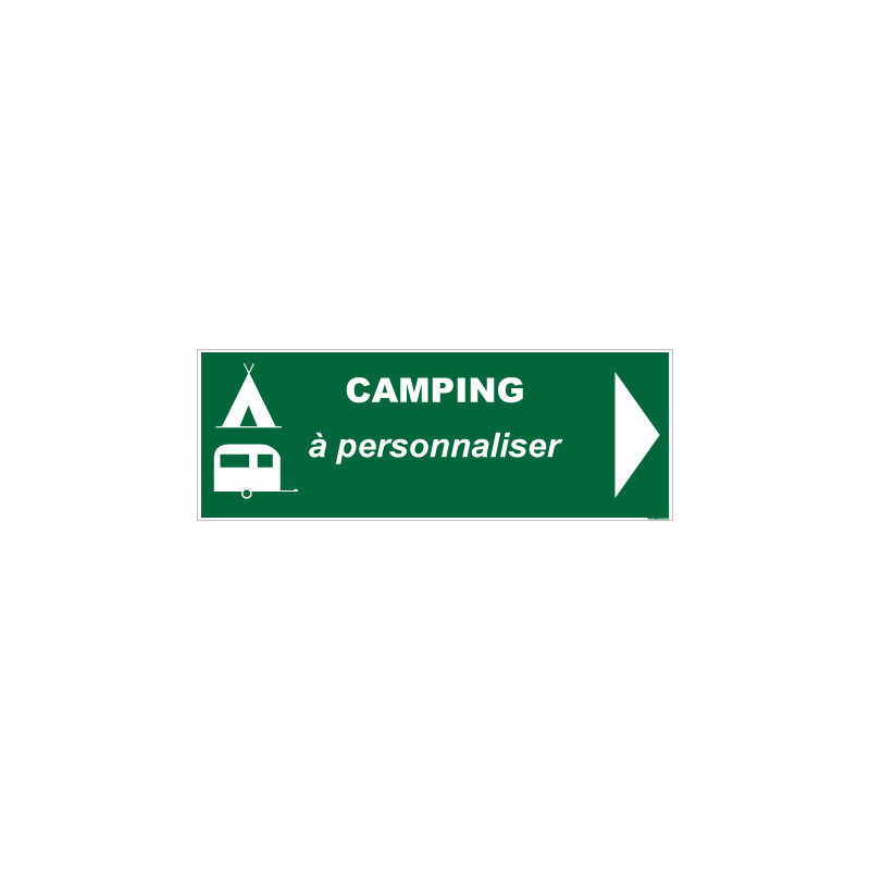 Panneau de Signalisation Camping FLECHE DROITE (H0232_FD) À PERSONNALISER