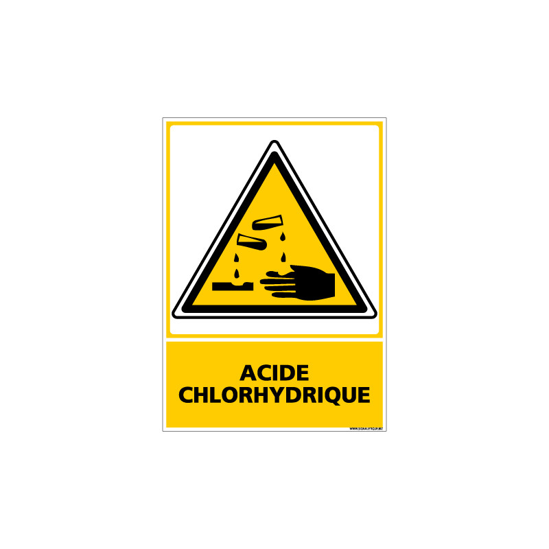 Panneau de Signalisation Danger ACIDE CHLORHYDRIQUE (C0502) Panneau de Signalisation Danger ACIDE CHLORHYDRIQUE (C0502)
