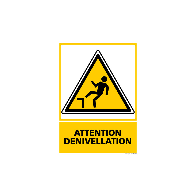 Panneau ATTENTION DENIVELLATION (C0525) Panneau ATTENTION DENIVELLATION (C0525)