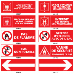 Panneau de recommandation en cas d'incendie