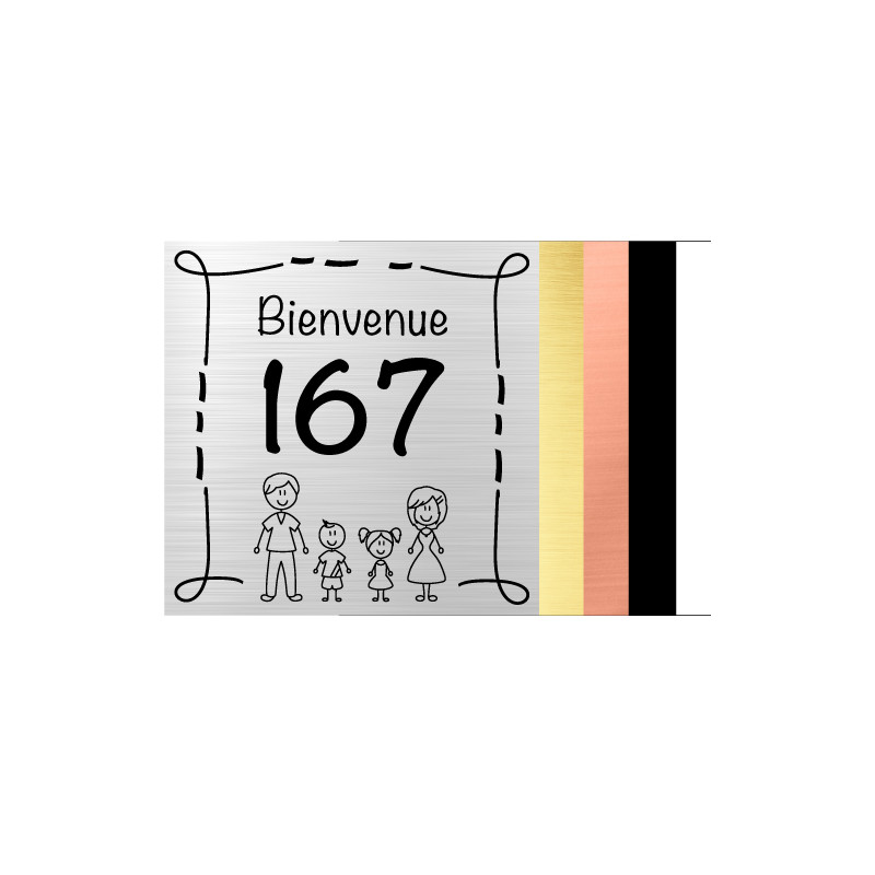 Plaque gravée pour boîte aux lettre - Personnalisable en fonction de votre  famille (BAL0021) Avec Double Face au Dos