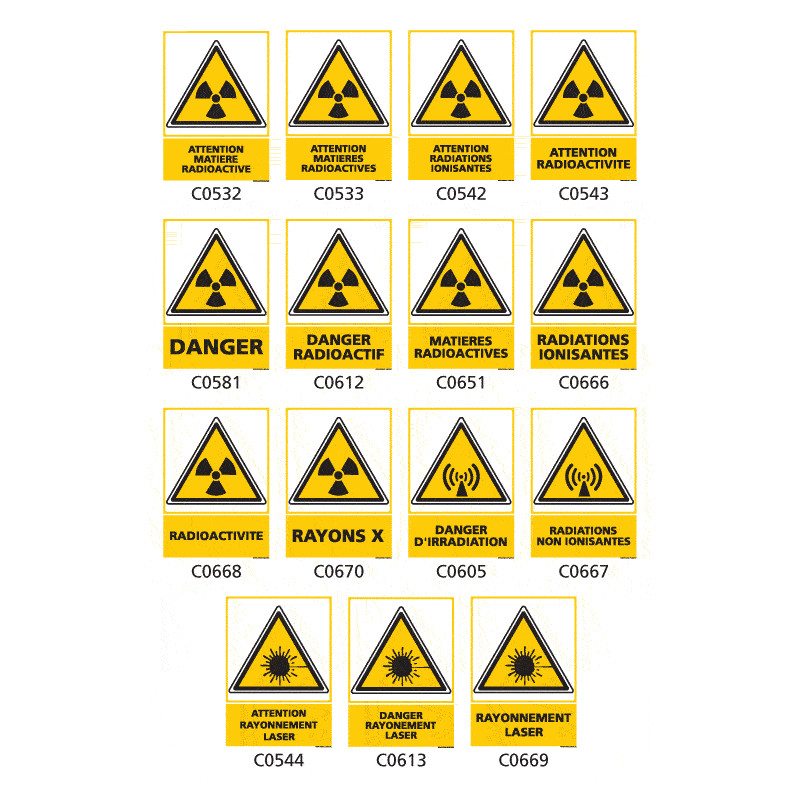 Panneau Signalisation produits dangereux risque ionisant