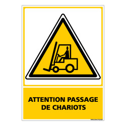 Panneau ATTENTION PASSAGE DE CHARIOTS (C0534)