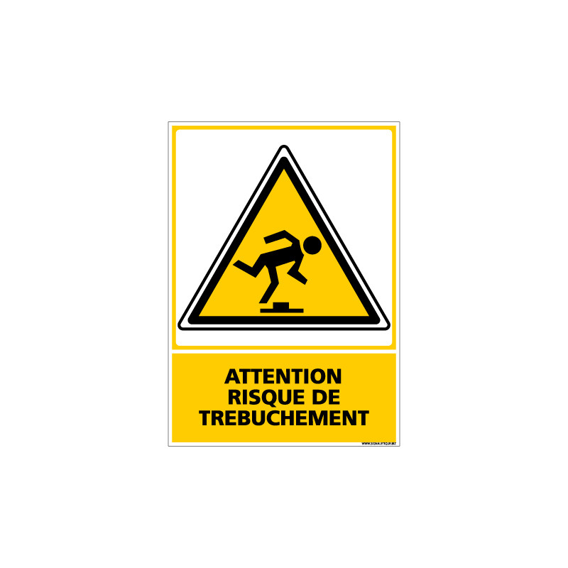 Panneau ATTENTION RISQUE DE TREBUCHEMENT (C0549)