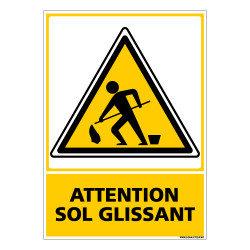 Panneau ATTENTION SOL GLISSANT (C0550)