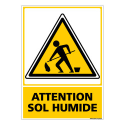 Panneau ATTENTION SOL HUMIDE (C0551)