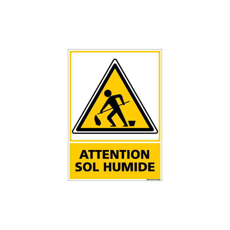 Panneau ATTENTION SOL HUMIDE (C0551)