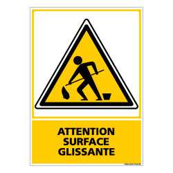 Panneau ATTENTION SURFACE GLISSANTE (C0553)