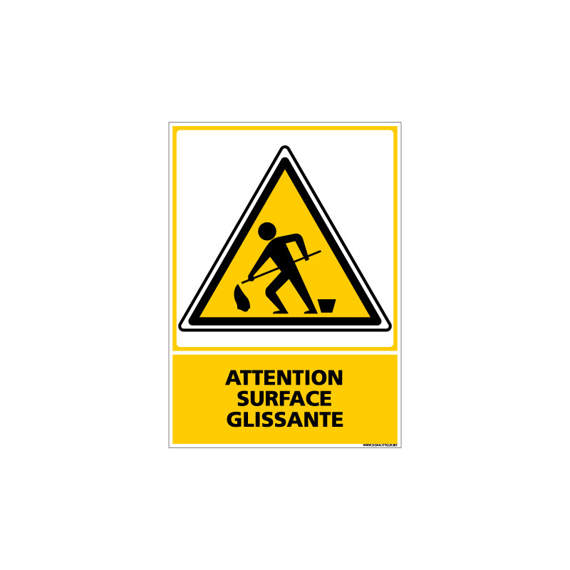 Panneau ATTENTION SURFACE GLISSANTE (C0553)