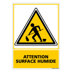 Panneau ATTENTION SURFACE HUMIDE (C0554)