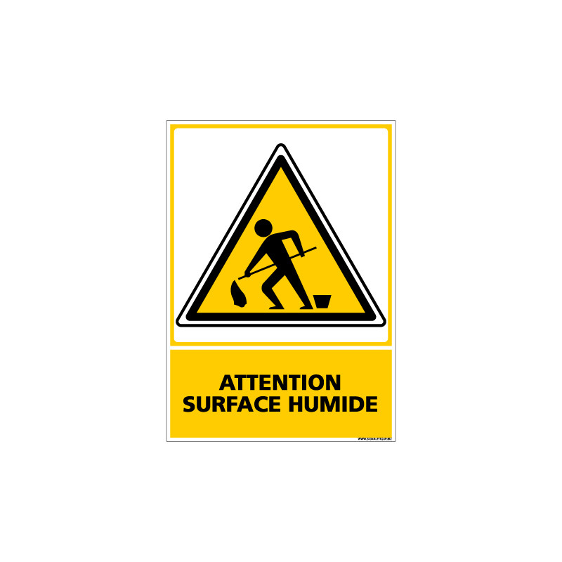 Panneau ATTENTION SURFACE HUMIDE (C0554) Panneau ATTENTION SURFACE HUMIDE (C0554)