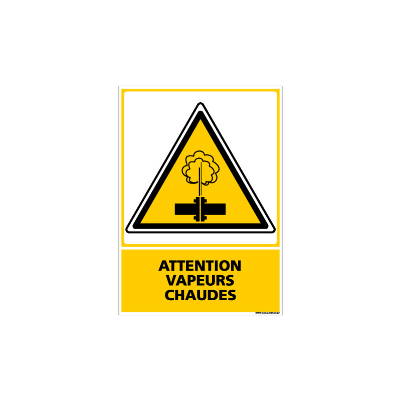 Panneau ATTENTION VAPEURS CHAUDES (C0557)