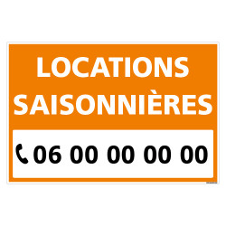 PANNEAU LOCATIONS SAISONNIERES PERSONNALISABLE - AKYLUX 3,5mm - 600x400mm (G1483-PERSO)