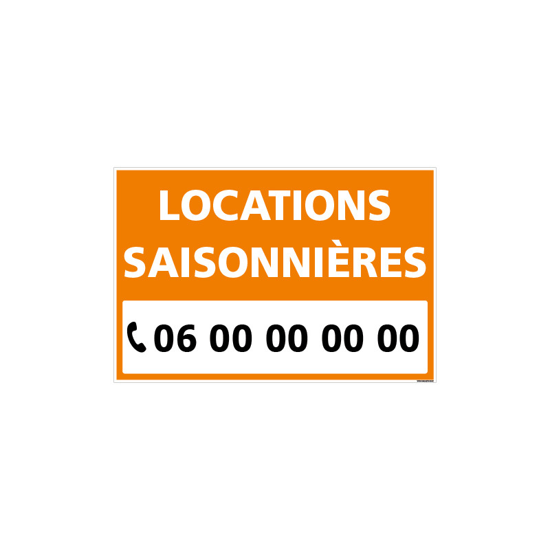 PANNEAU LOCATIONS SAISONNIERES PERSONNALISABLE - AKYLUX 3,5mm - 600x400mm (G1483-PERSO)