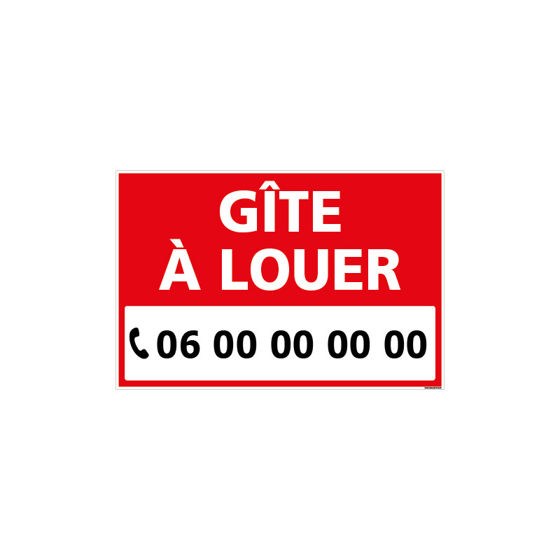 PANNEAU GŒTE A LOUER PERSONNALISABLE - AKYLUX 3,5mm - 600x400mm (G1484-PERSO)