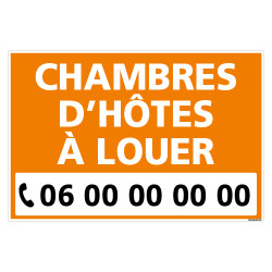 PANNEAU CHAMBRES D'HOTES A LOUER - AKYLUX 3,5mm - 600x400mm (G1486-PERSO)