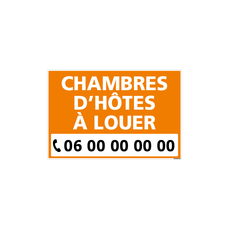 PANNEAU CHAMBRES D'HOTES A LOUER - AKYLUX 3,5mm - 600x400mm (G1486-PERSO)