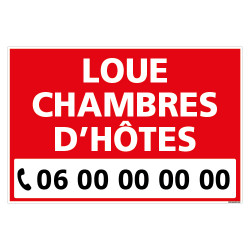 PANNEAU LOUE CHAMBRE D'HOTES - AKYLUX 3,5mm - 600x400mm (G1487-PERSO)
