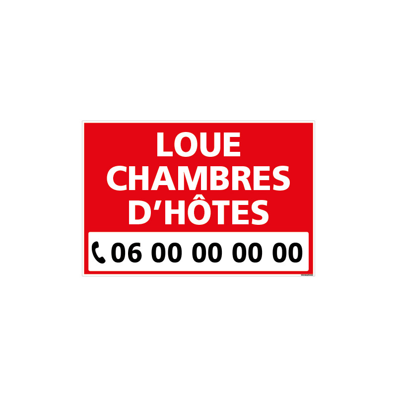 PANNEAU LOUE CHAMBRE D'HOTES - AKYLUX 3,5mm - 600x400mm (G1487-PERSO)