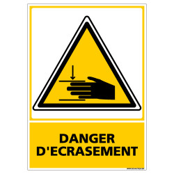 PANNEAU DANGER D'ECRASEMENT - MAINS (C0594)