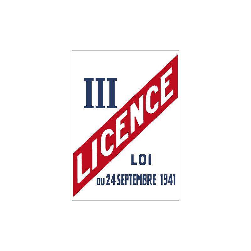 Panneau LICENCE III (G0869) Panneau LICENCE III (G0869)