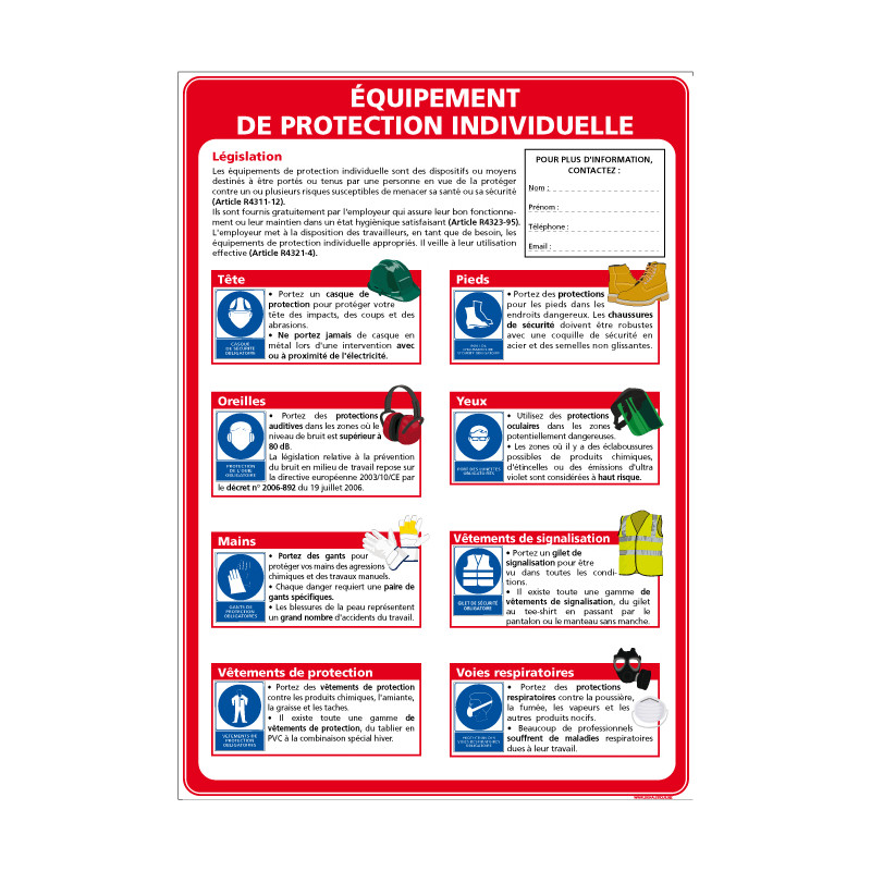 Panneau PROTECTION DES EPI (A0346) Panneau PROTECTION DES EPI (A0346)
