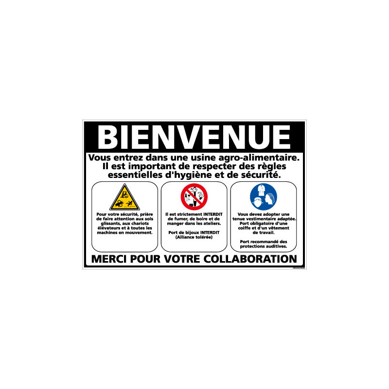 Consignes de sécurité entrée usine agro alimentaire (D0554) Consignes de sécurité entrée usine agro alimentaire (D0554)