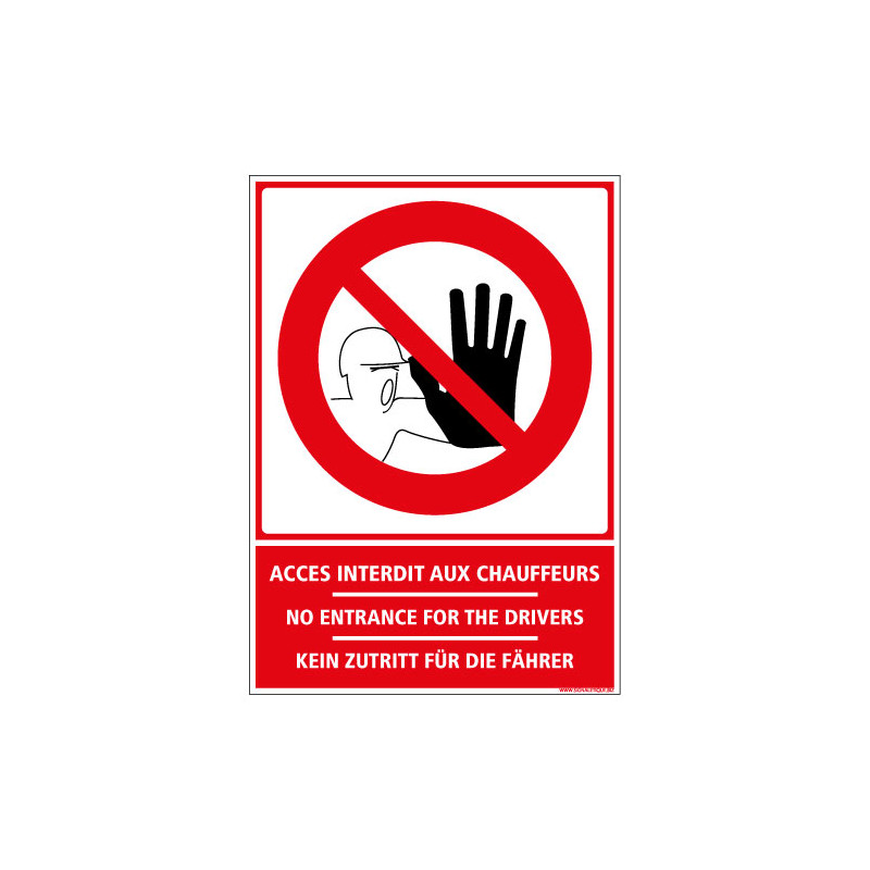 Panneau Consigne de Sécurité Chauffeurs (D0918) Panneau Consigne de Sécurité Chauffeurs (D0918)