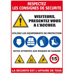 Panneau Respectez les consignes de sécurité (D0931)