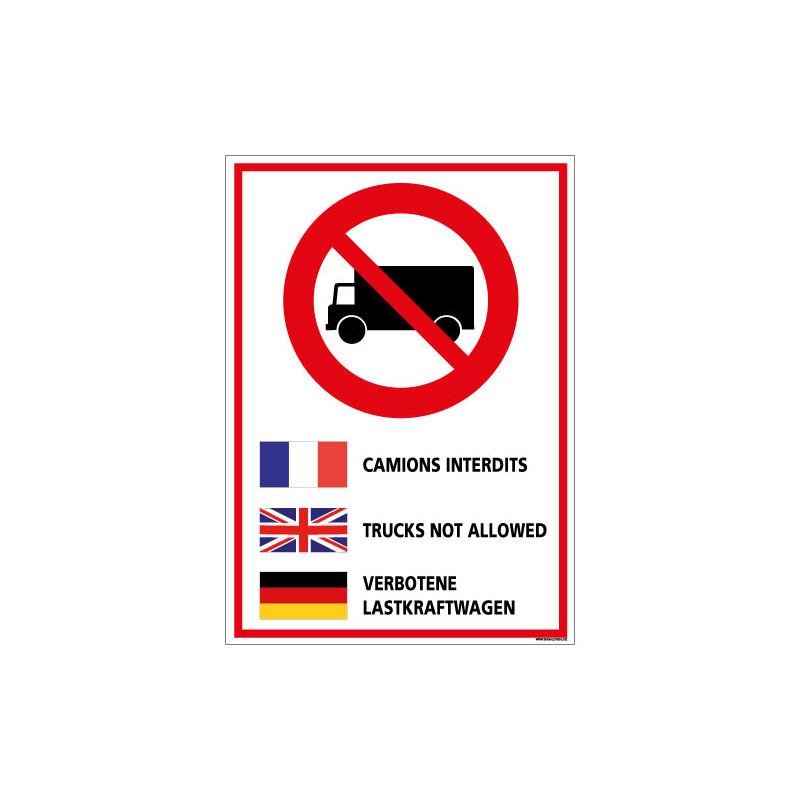 Panneau Consignes de Sécurité CAMIONS INTERDIT (D0937) Panneau Consignes de Sécurité CAMIONS INTERDIT (D0937)