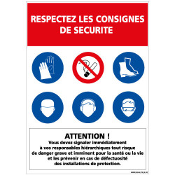 Panneau respect des consignes de sécurité (I0677)