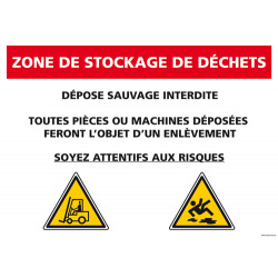 Panneau de signalisation Stockage Déchets (A0565)