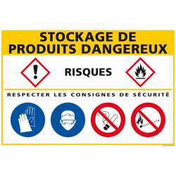 Panneau de signalisation Stockage produits dangereux (C1276)