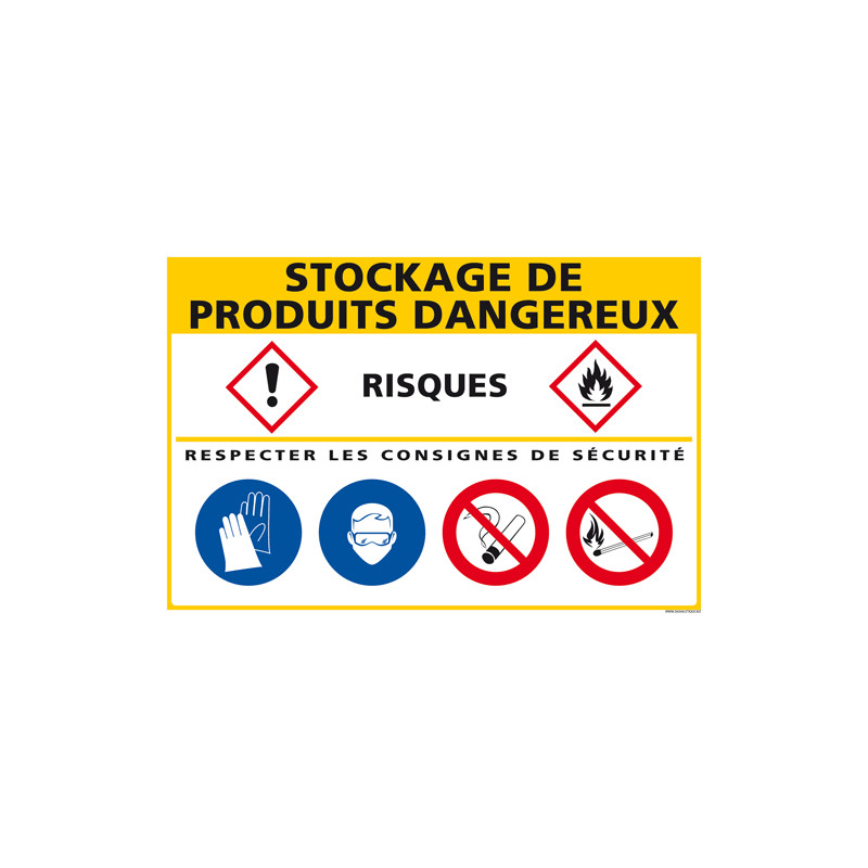 Panneau de signalisation Stockage produits dangereux (C1276)