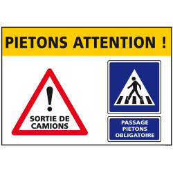 Panneau de signalisation Attention Piétons (C1284)