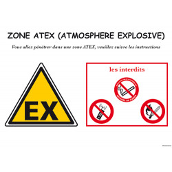 Panneau de signalisation Zone ATEX (C1290)