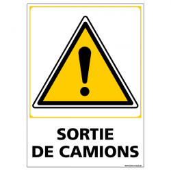 PANNEAU DE SIGNALISATION SORTIE DE CAMIONS (C1294)