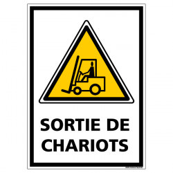 PANNEAU DE SIGNALISATION SORTIE DE CHARIOTS (D0940)