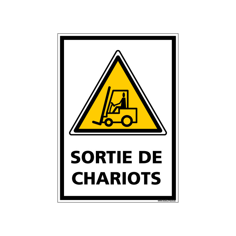 PANNEAU DE SIGNALISATION SORTIE DE CHARIOTS (D0940) PANNEAU DE SIGNALISATION SORTIE DE CHARIOTS (D0940)