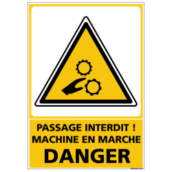 Panneau de signalisation PASSAGE INTERDIT DANGER (D0941)